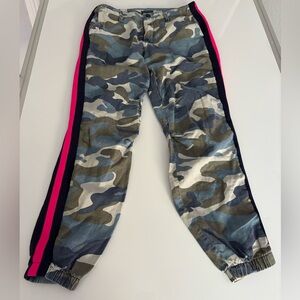 MOTHER Camouflage Jeans with Pink and Black Stripes